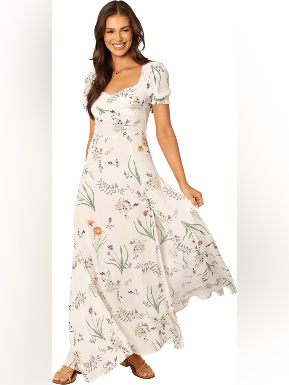 Petal & Pup Franklin floral puff sleeve maxi dress
